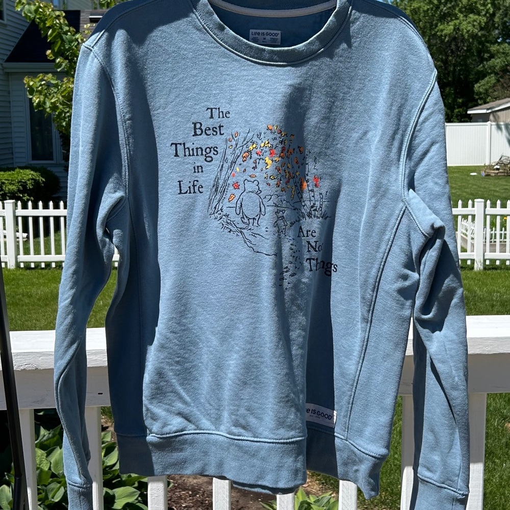 Life is Good Winnie the Pooh Crew Neck Sweatshirt